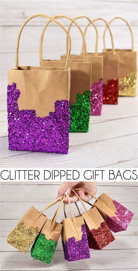 A toiletry bag of good quality. Glitter Dipped Gift Bags - Dream a Little Bigger