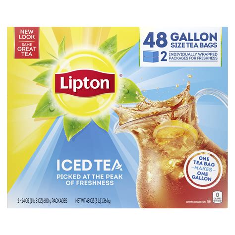 Lipton Gallon Sized Iced Tea Bags Unsweetened 48 Oz 48 Count