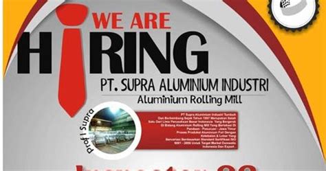 lowker pt supra alumunium industri inspector qc kimia industri ~ bkk smkn 5 surabaya