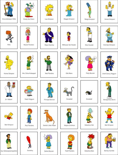 Simpsons Characters Vector Vectors Like Personajes De Los Simpsons
