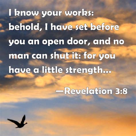 Revelation 38 I Know Your Works Behold I Have Set Before You An Open