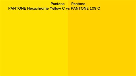 Pantone Hexachrome Yellow C Vs Pantone 109 C Side By Side Comparison