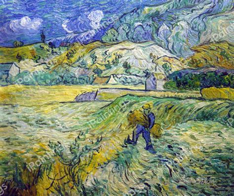 Landscape At Saint Remy Painting By Vincent Van Gogh Reproduction