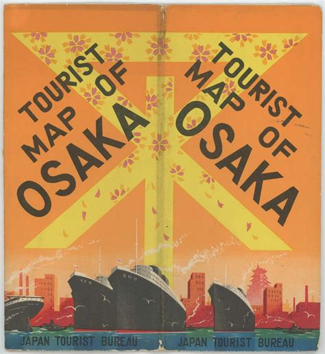 Tourist Map Of Osaka Von JAPAN OSAKA 1936 Karte Old Imprints