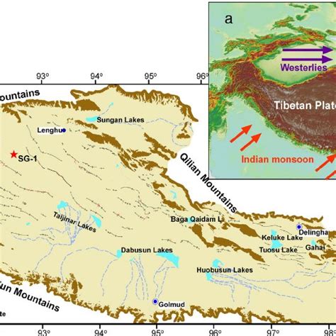 A Topographic Map Of The Tibetan Plateau And Central Asia B Map Of