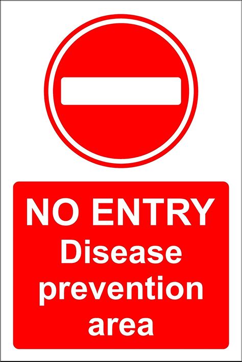 Buy No Entry Disease Prevention Area Safety Sign 3mm Aluminium 300mm