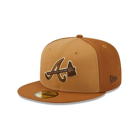 Official New Era Tri Tone Brown Atlanta Braves 59fifty Fitted Cap C125