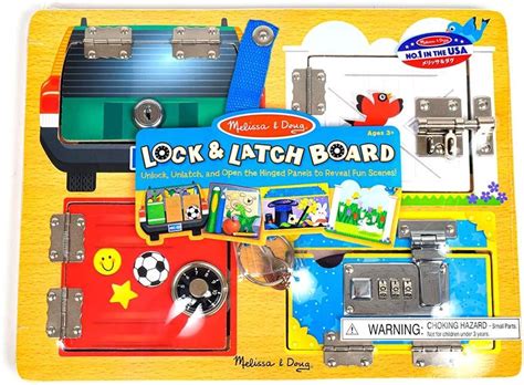 Melissa And Doug Wooden Lock And Latches Board Playset