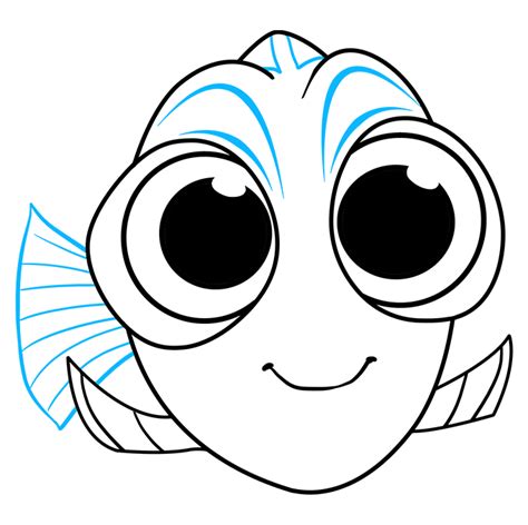 How To Draw Baby Dory From Finding Dory Really Easy Drawing Tutorial