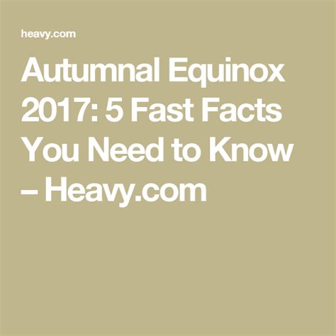 Autumnal Equinox 2017 5 Fast Facts You Need To Know