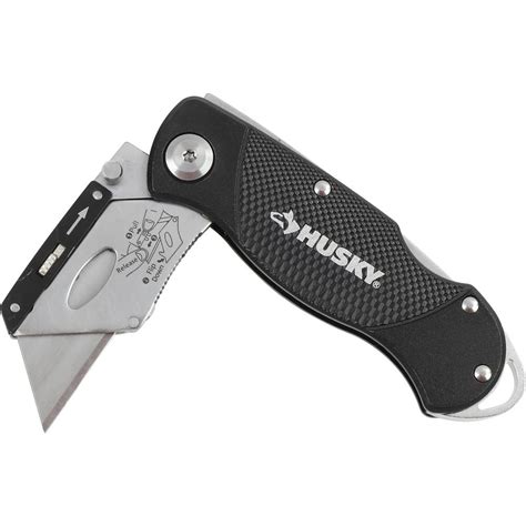 Husky Utility Knife 3 Pack Foldable Lock Back Razor Blade Non Slip