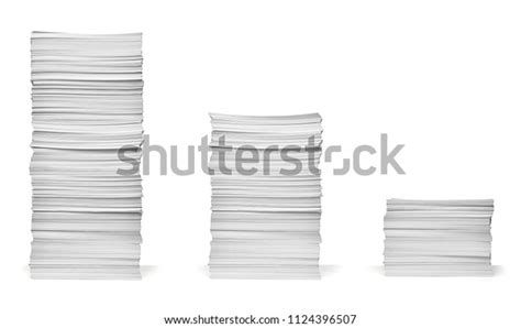 Collection Various Stack Papers On White Stock Photo Edit Now 1124396507