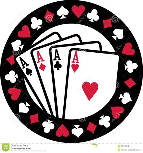 Hearts, diamonds, spades and clubs.each suit further contains 13 cards: Poker Emblem With Four Aces Playing Cards Suits Stock Vector - Illustration of cards, spades ...