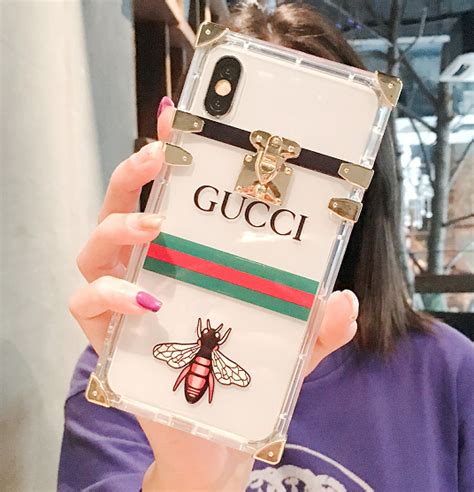 Gucci Logo Iphone X Protective Phone Case Gucci Transparent Shell For