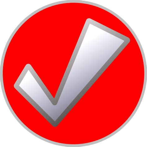 Red Tick Button Clip Art At Vector Clip Art