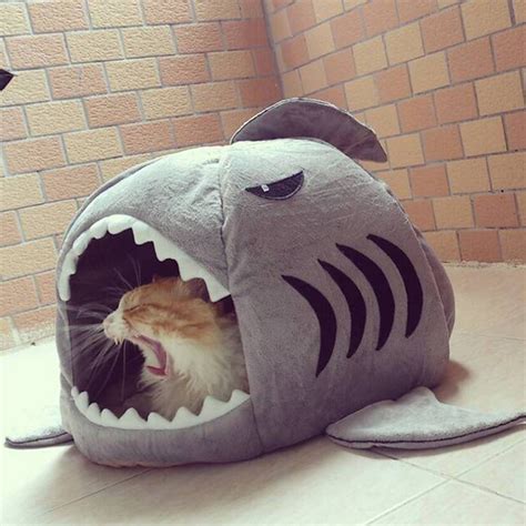Shark Mouth Teddy Puppy Dog Pet Cat House Removable Warm Cushion Mat