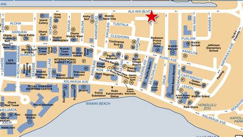 Waikiki Beach Map Map Of Waikiki Waikiki Condo Vacation Waikiki