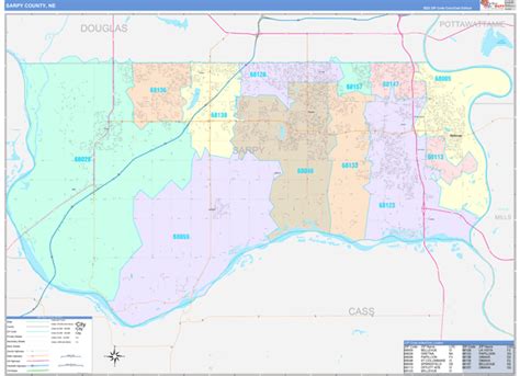 Sarpy County Ne Wall Map Color Cast Style By Marketmaps Mapsales