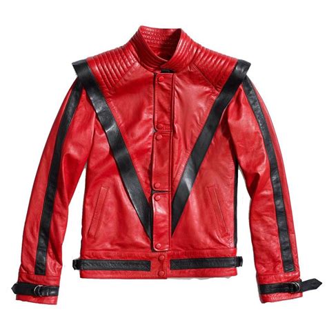 Michael Jackson Thriller Red Military Leather Jacket In 2021 Michael
