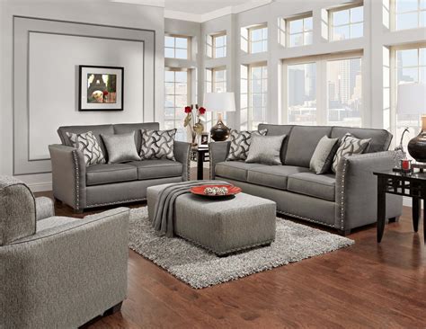 Technique Charcoal Sofa and Loveseat | Fabric Living Room