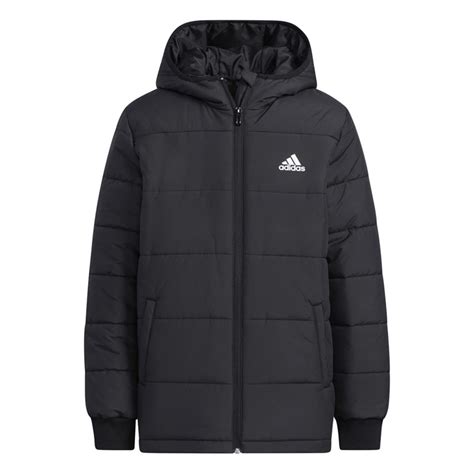 Buy Adidas Junior Padded Hooded Jacket Blackblackwhite