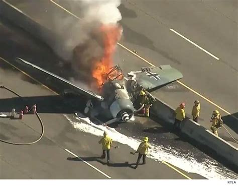 Wwii Vintage Plane Crashes On Freeway Being Investigated