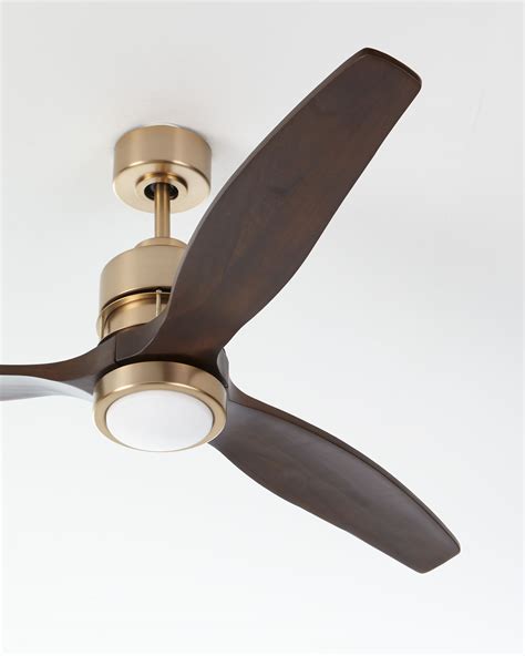 Shop ceiling fans online at the good guys. Sonet Satin Brass Ceiling Fan with Walnut Blades, 52 ...