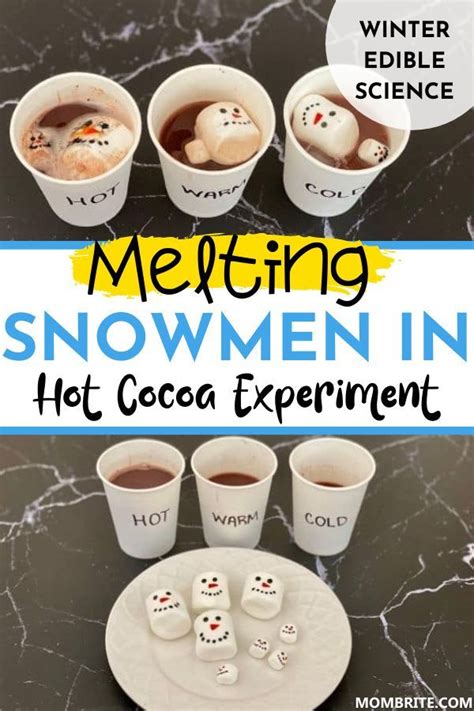 Melting Snowmen In Hot Cocoa Experiment For Winter Science