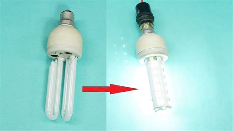 How To Convert Broken Cfl Bulb Into Led Bulb Youtube