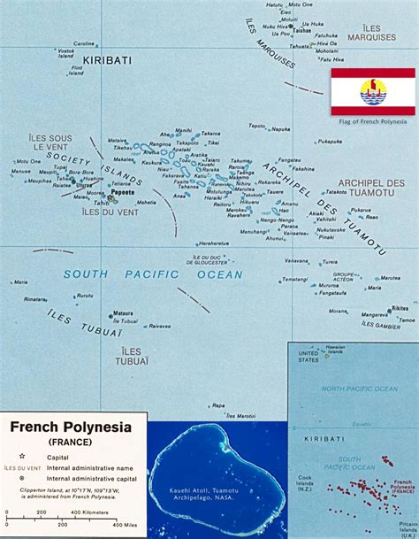 Map French Polynesia Papeete Marquises Society Islands