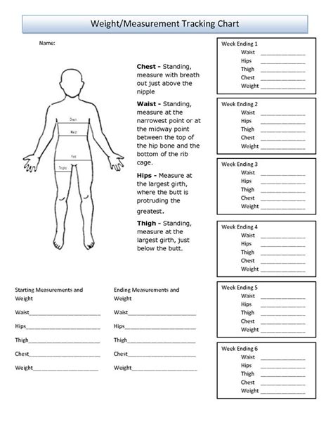 Free Printable Body Measurement Chart
