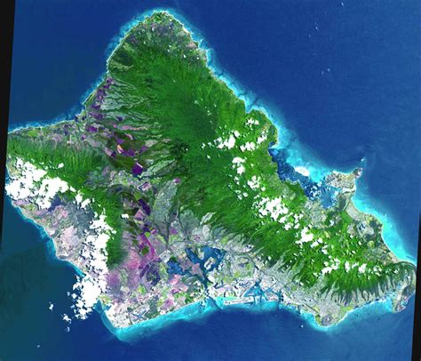 Stunning Oahu Hawaii Seen From Space Courtesy Of Nasagsfcmeti