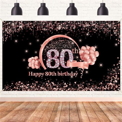 Buy Lnlofen Happy 80th Birthday Banner Backdrop Decorations For Women