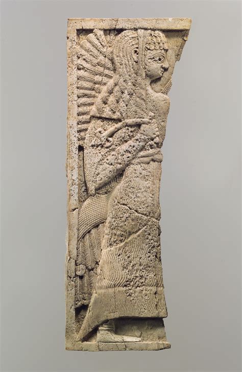Furniture Plaque Carved In Relief With Standing Woman Assyrian Neo