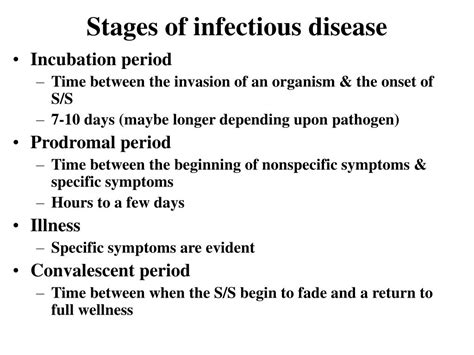 Stages Of Infectious Disease