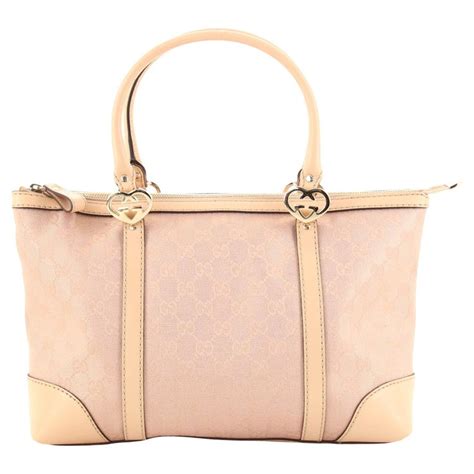 Gucci Lovely Heart Interlocking G Tote Gg Canvas Small For Sale At 1stdibs