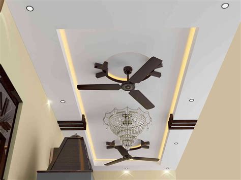 Best of all, this ceiling fan was made with low ceilings in mind as its compact design practically hugs the ceiling. 7 Images False Ceiling Designs For Hall With Two Fans And ...