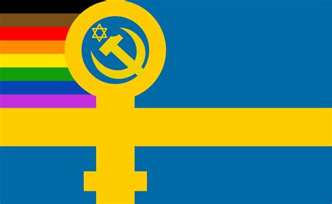 Sveriges flagga) consists of a yellow or gold nordic cross (i.e. flag of sweden according to the alt-right ...