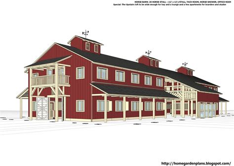 A pole barn works great and is the cheapest way to go when you need to build a simple one horse barn. home garden plans: H20B1 - 20 Stall Horse Barn Plans ...