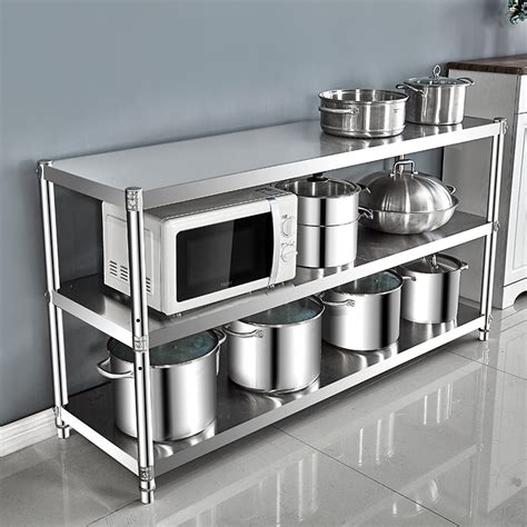 Length 70 Width 35 Height 1 Meter Three Layer Kitchen Rack 3 Layer Thickened Countertop Shelf