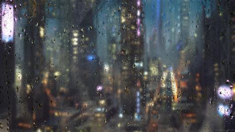Rain Drops Blurry City Live Wallpaper Moewalls