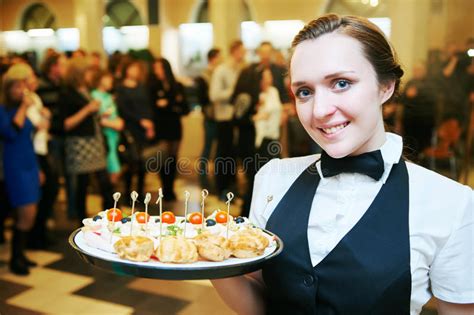 Catering Service Waitress On Duty Stock Photo Image Of Catering