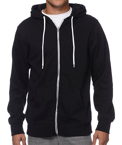 Check out our zip up hoodie selection for the very best in unique or custom, handmade pieces from our clothing shops. Zine Hooligan Black Solid Zip Up Hoodie | Zumiez
