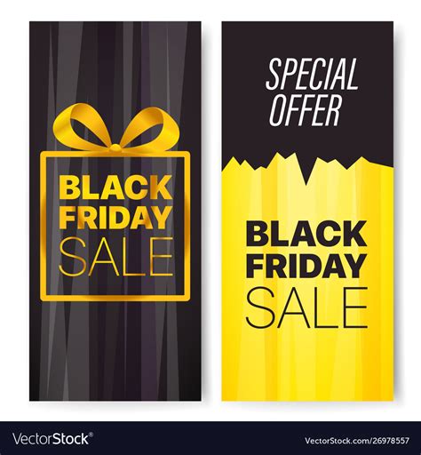 Vertical Advertising Banners Set Black Friday Sale