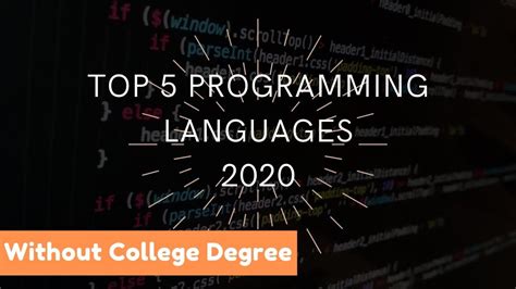 Top 5 Programming Languages To Learn In 2020