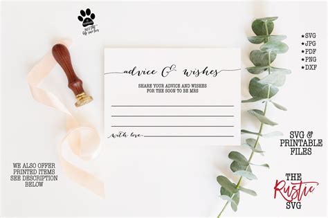 Advice And Wishes Cards Printable Advice And Wishes Cards Etsy