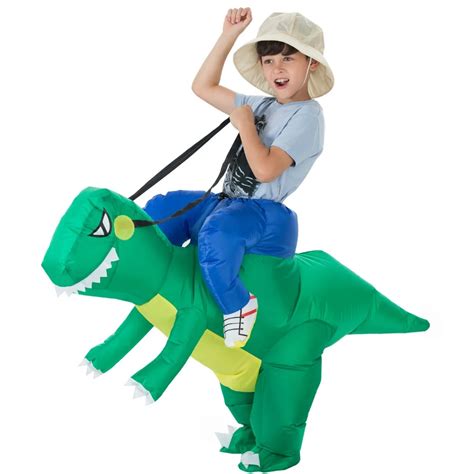 Purim Halloween Party Costume Kids Inflatable Green Dinosaur Costume