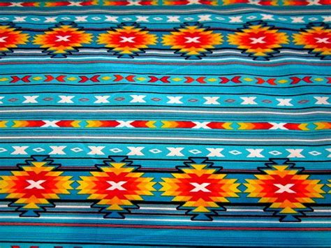 Southwest Indian Blanket Stripe Turquoise By Davids Textiles Etsy