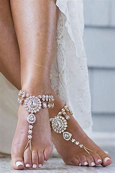 gold rhinestone barefoot sandals crystal beach wedding barefoot sandal hot sex picture