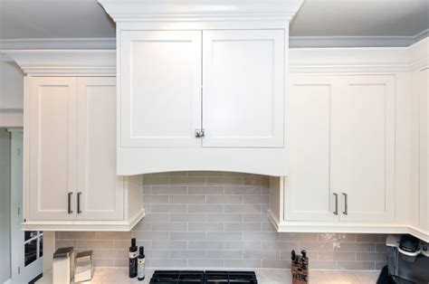 How to install crown molding on kitchen cabinets. new inset shaker style doors with cove crown and light ...
